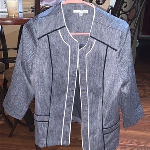 White and Blue Suit Jacket